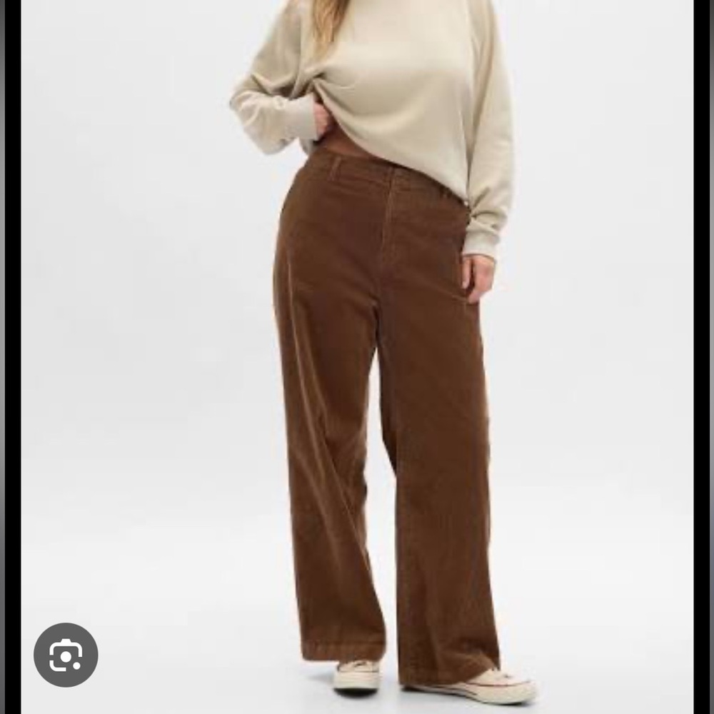 Gap Women’s Corduroy Mid Rise Loose Pants - Brown